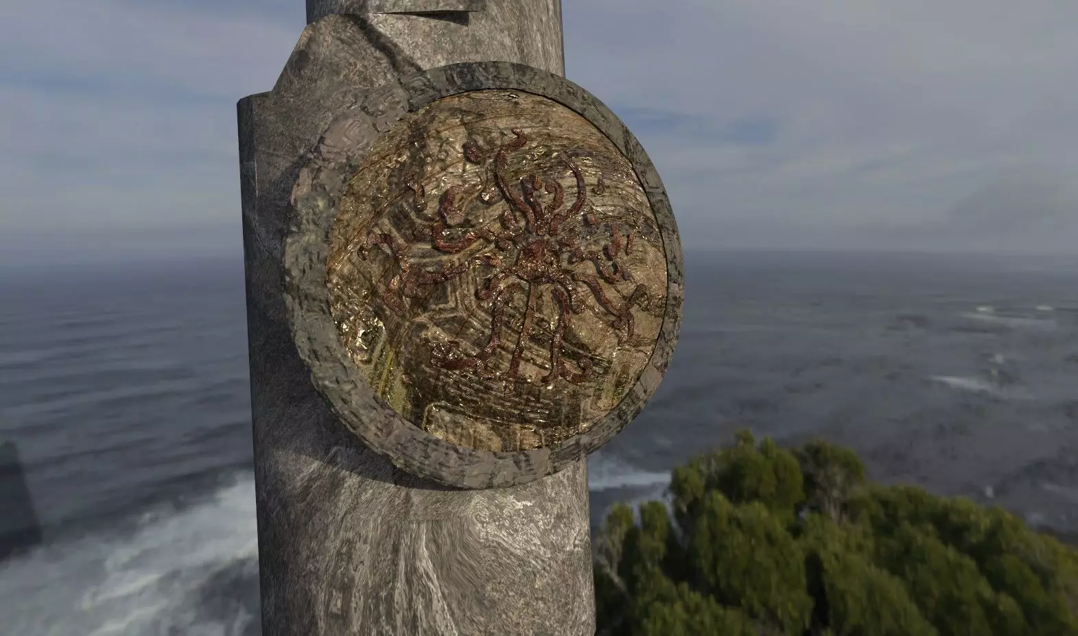 Viking Shield on wall 3D model