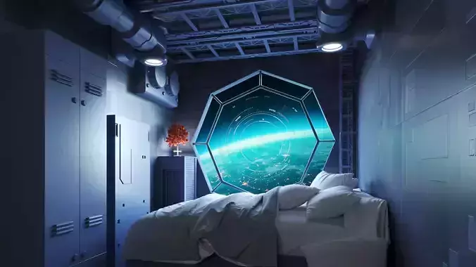 Sci-fi Interior Space View