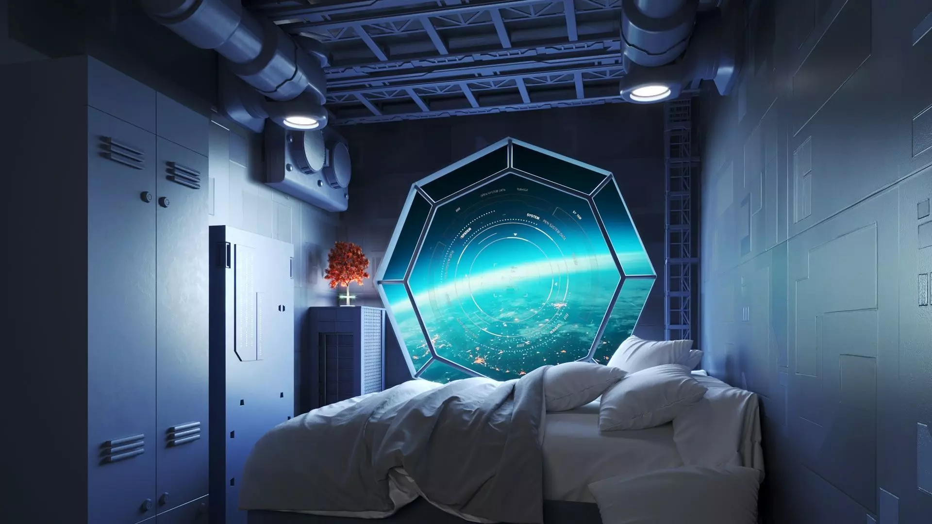 Sci-fi Interior Space View 3D model