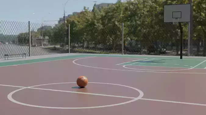 Basketball court outside 3D model