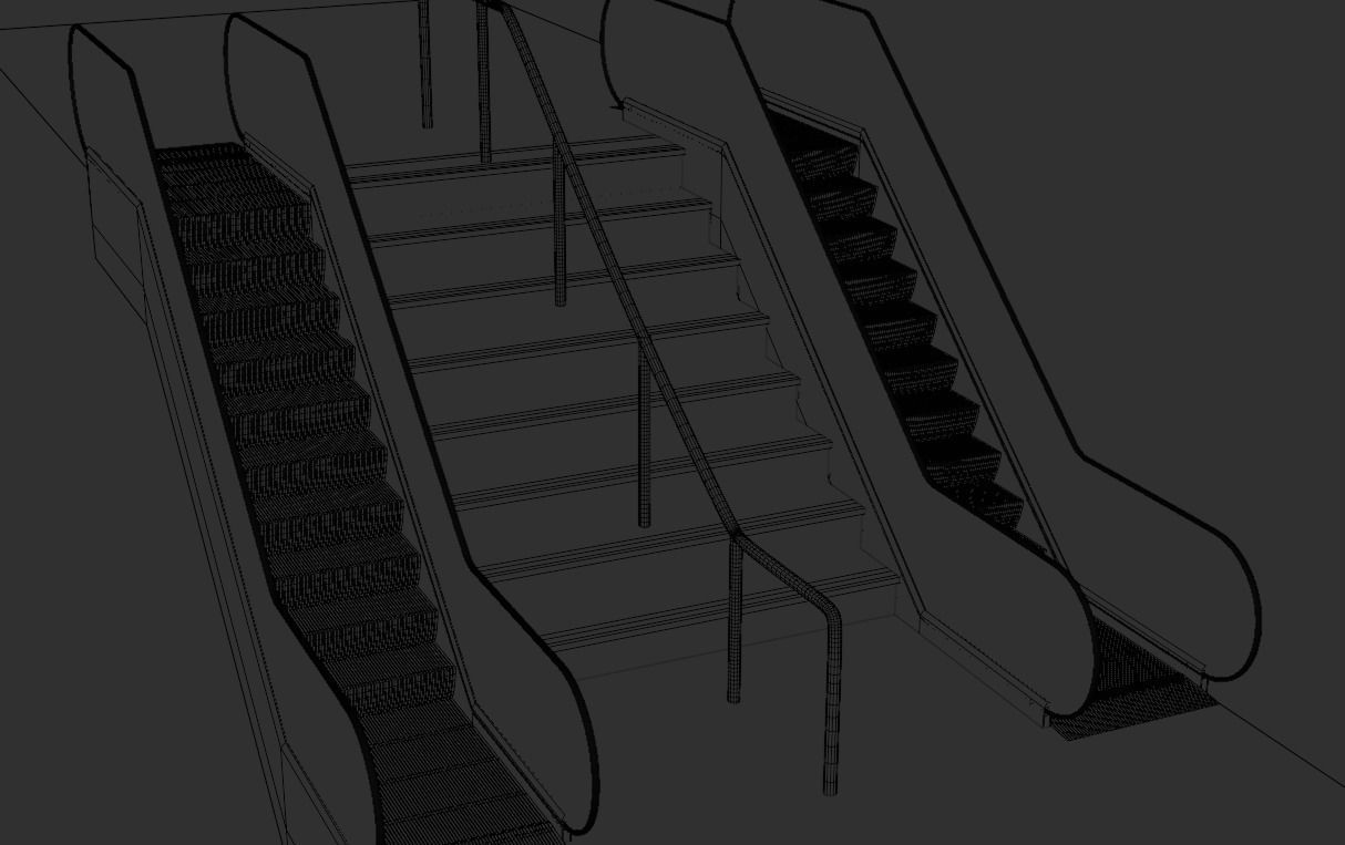 Escalator stairs Free 3D model_2