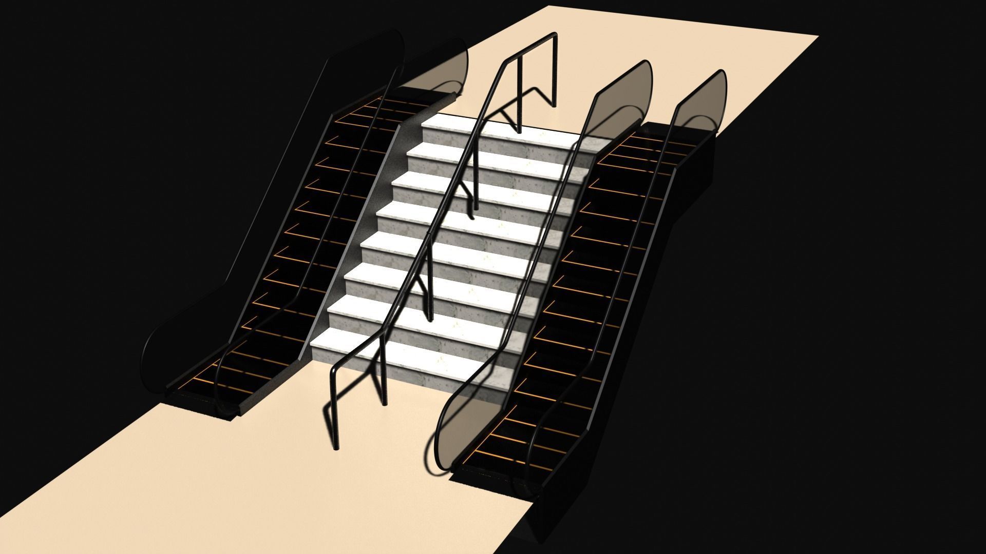 Escalator stairs Free 3D model_3