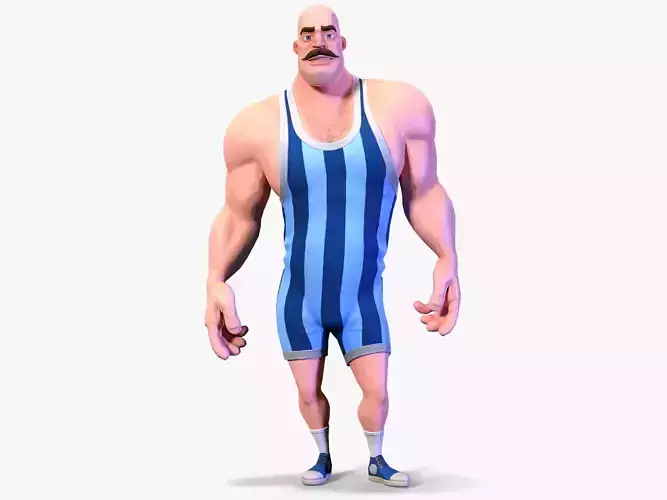 Stylized Rigged Athlete Man Low-poly 3D model