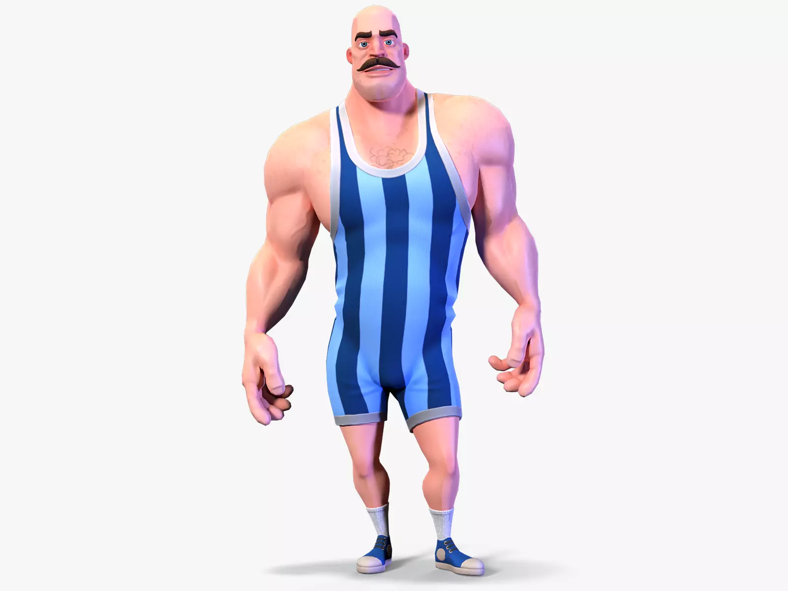 Stylized Rigged Athlete Man Low-poly 3D model_0