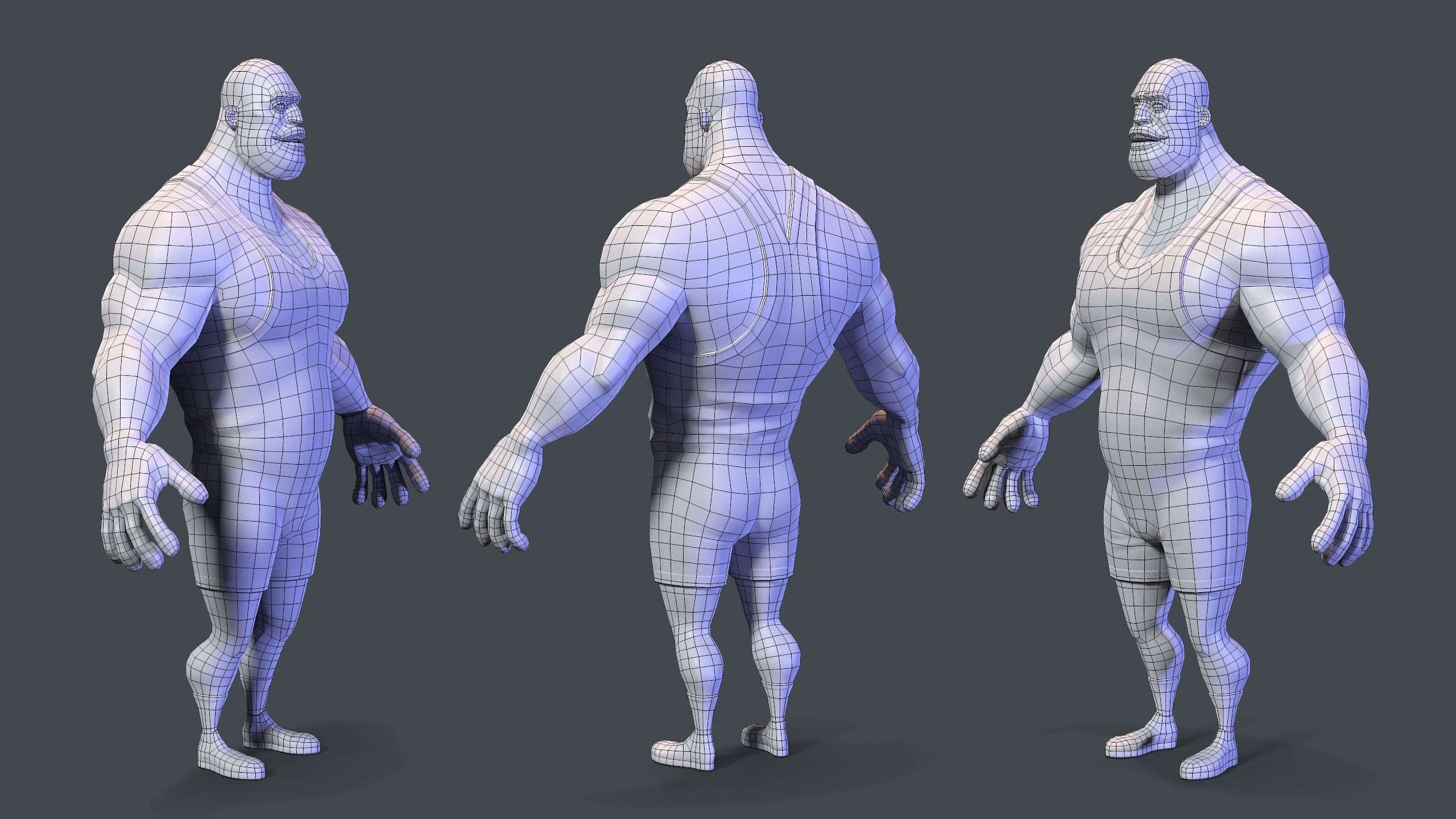 Stylized Rigged Athlete Man Low-poly 3D model_6