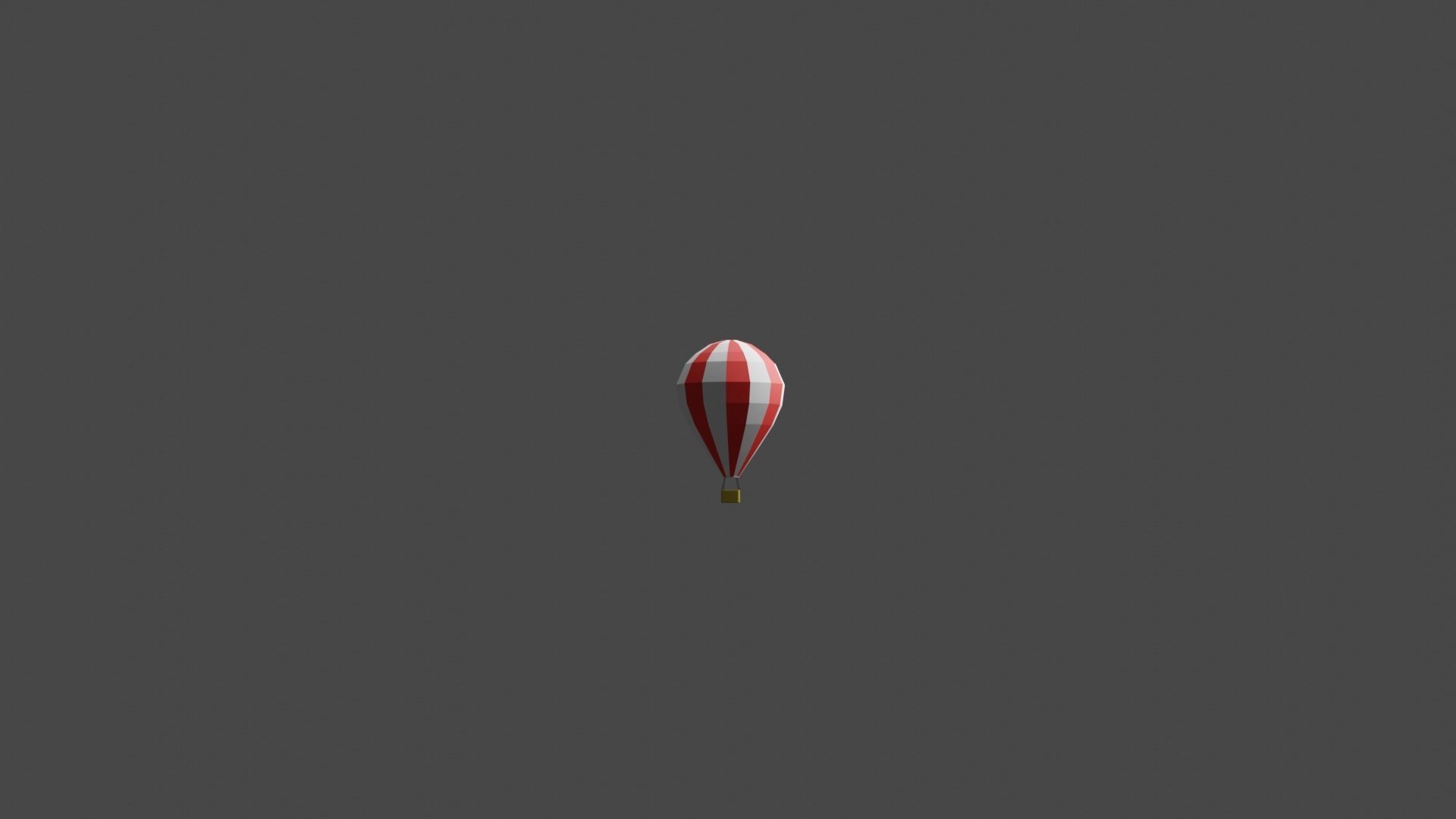Flying balloon Low-poly 3D model_1