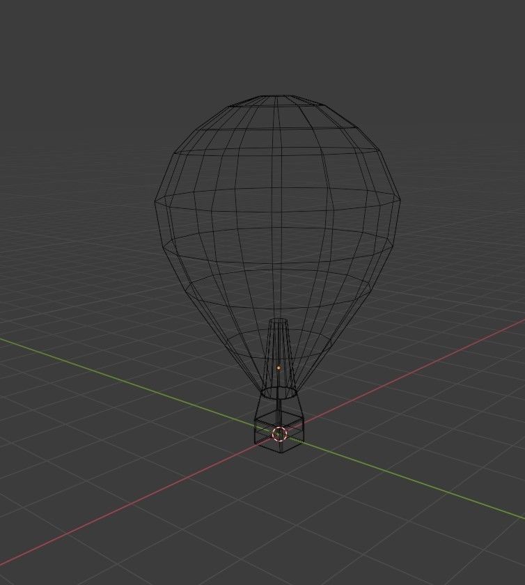 Flying balloon Low-poly 3D model_5