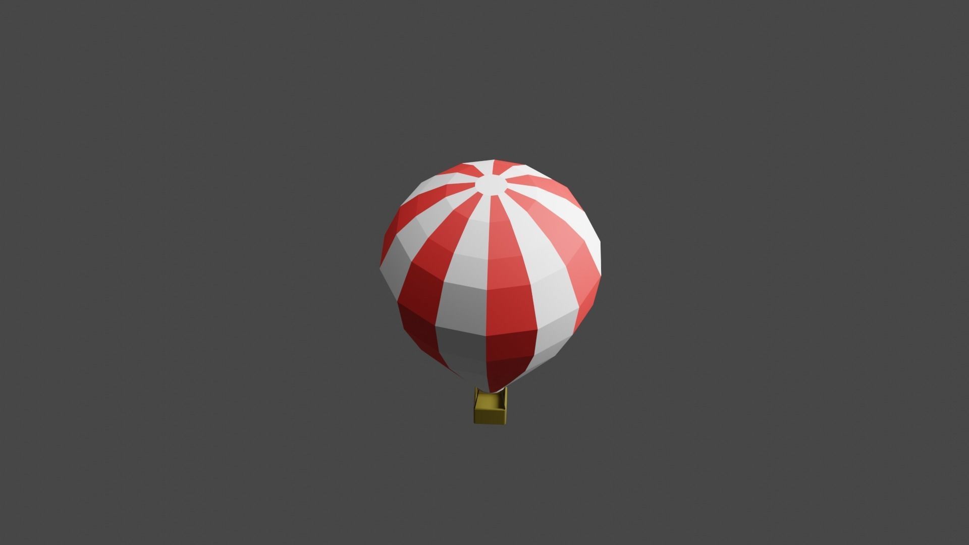 Flying balloon Low-poly 3D model_2