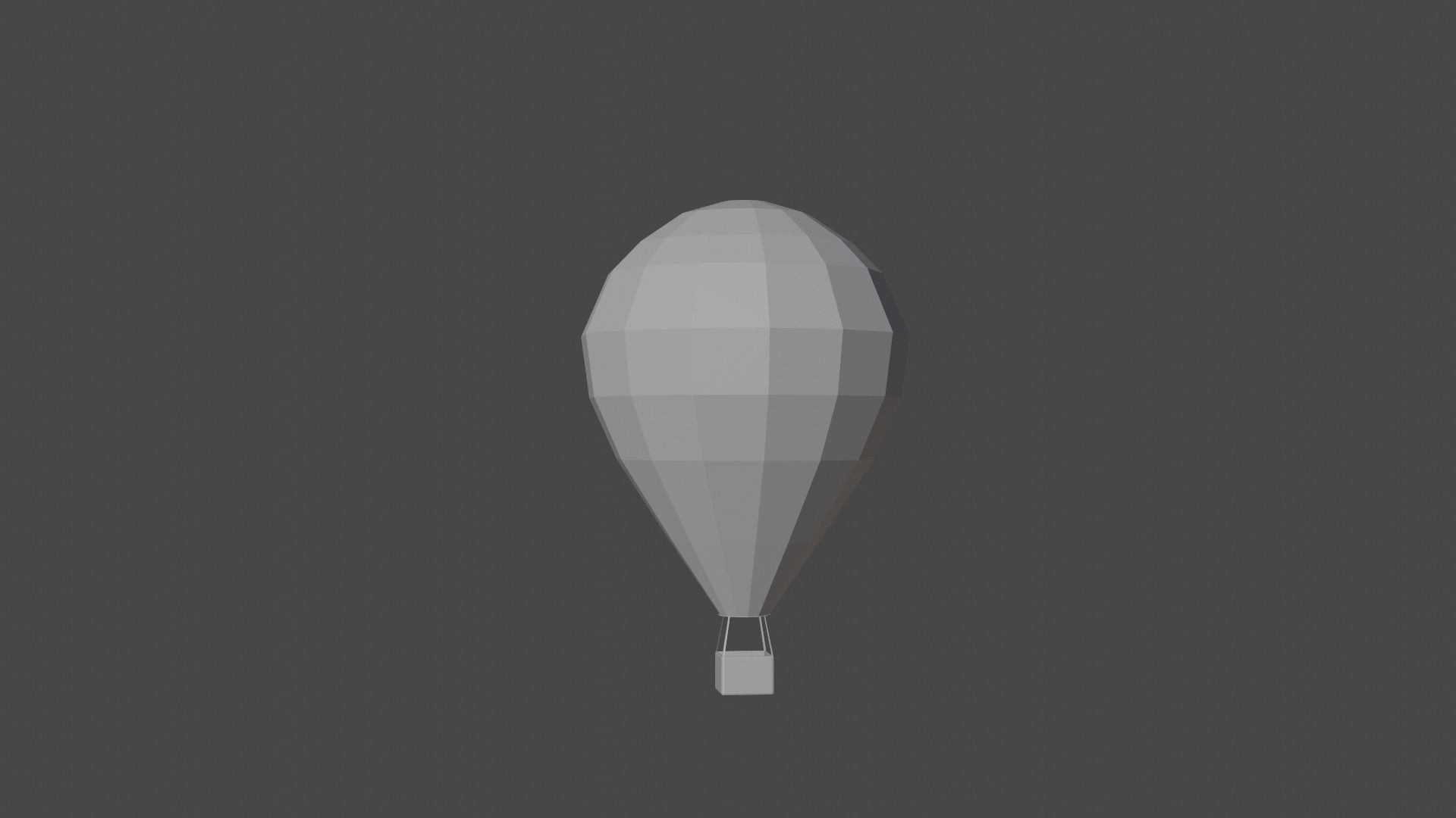 Flying balloon Low-poly 3D model_4