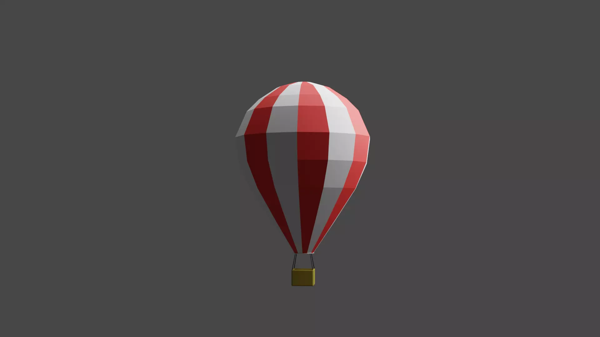 Flying balloon Low-poly 3D model_0