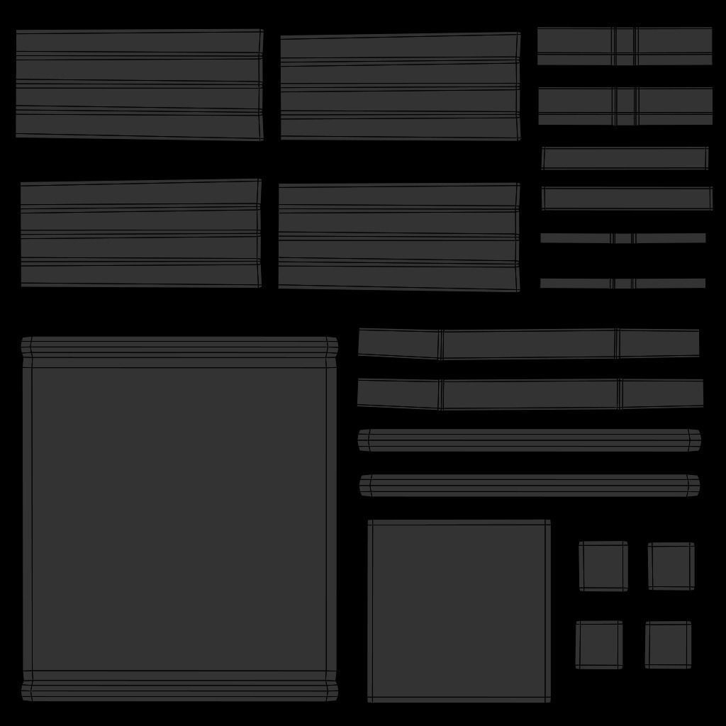 Old wooden stool 3D model_7