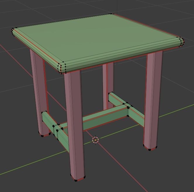 Old wooden stool 3D model_6