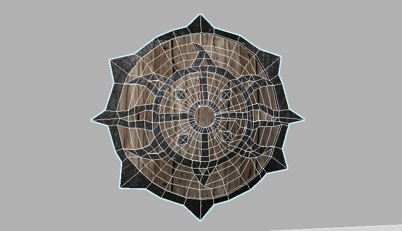 Medieval shield Low-poly 3D model_3