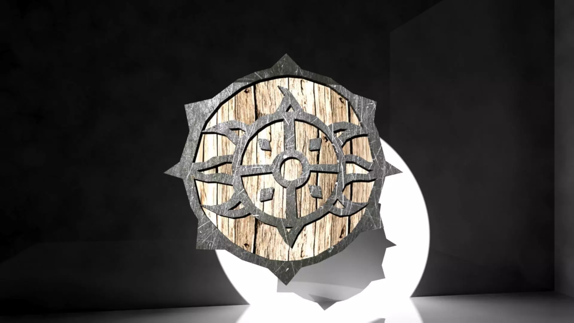 Medieval shield Low-poly 3D model_0