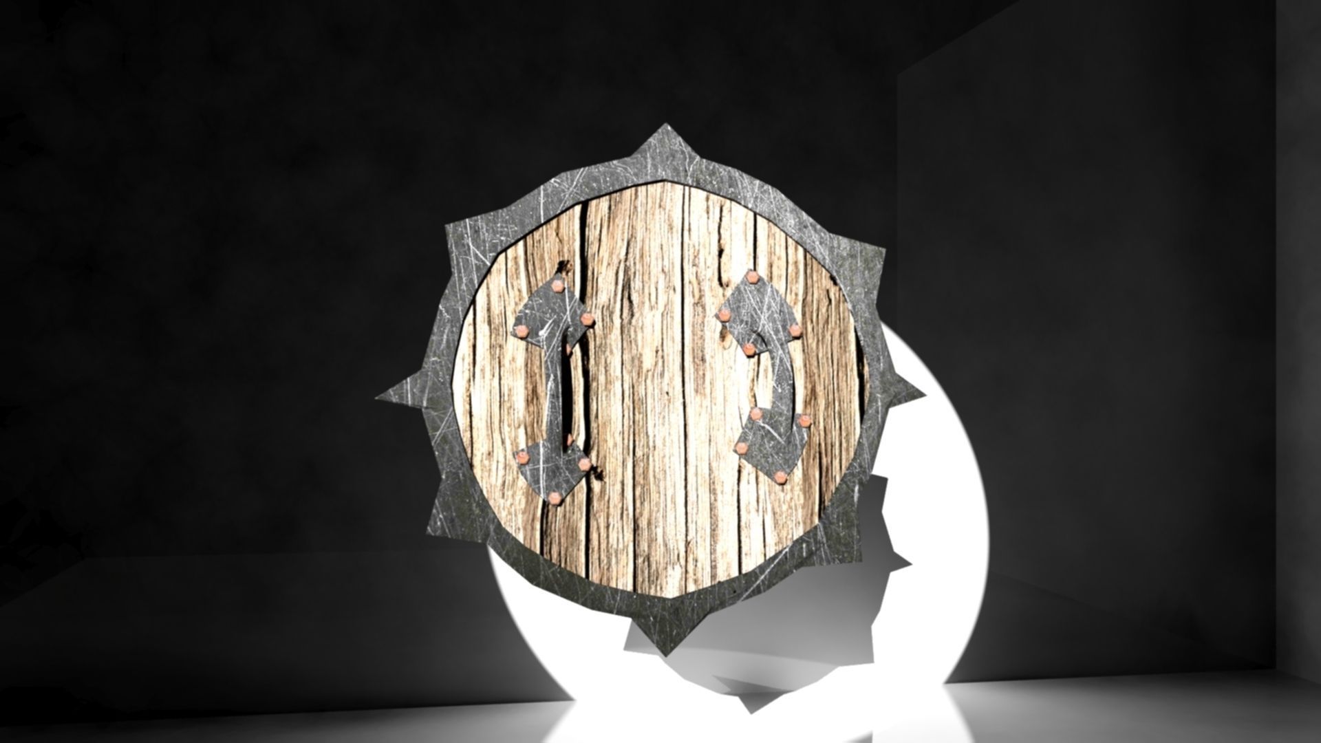 Medieval shield Low-poly 3D model_2