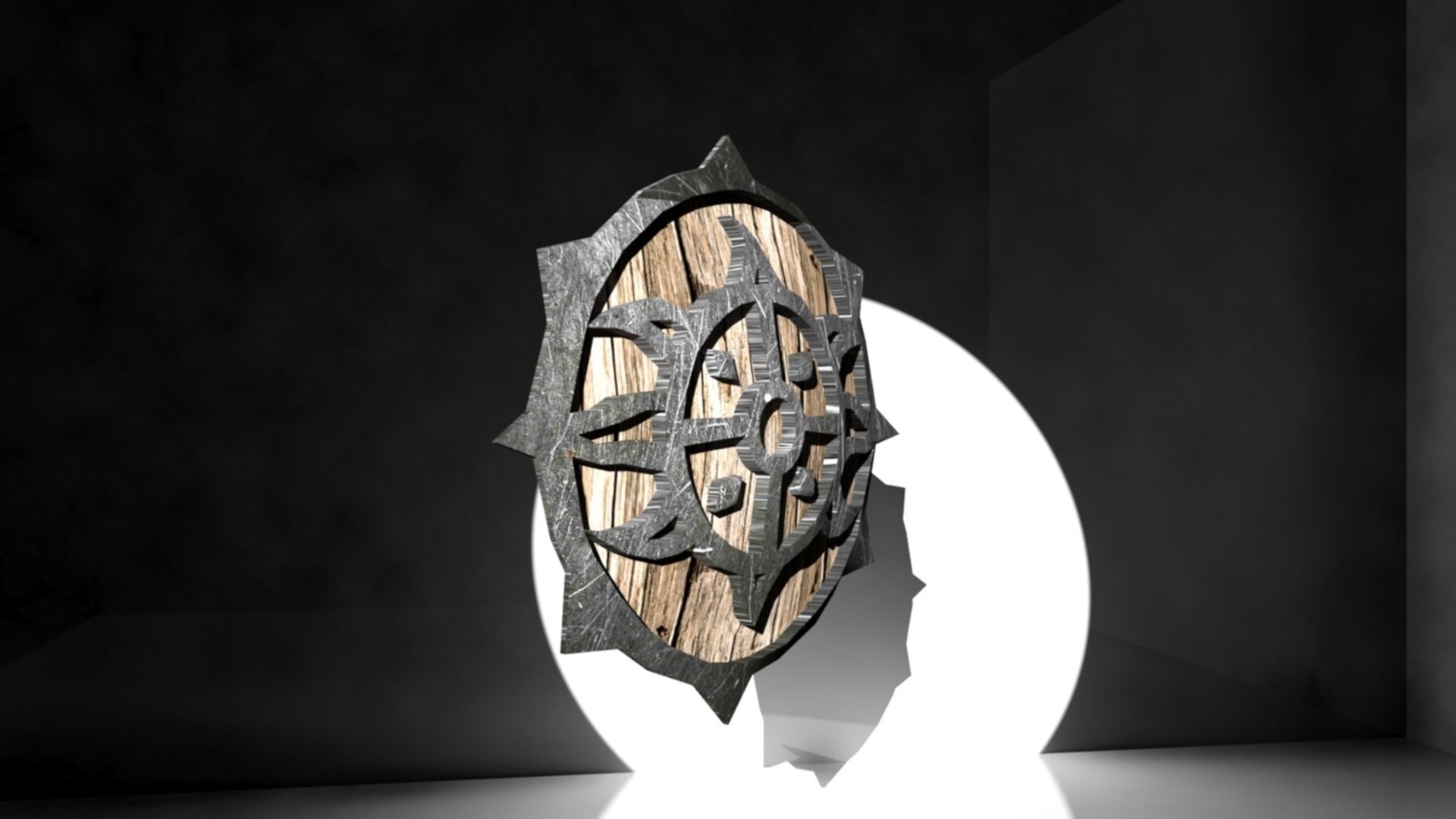 Medieval shield Low-poly 3D model_1