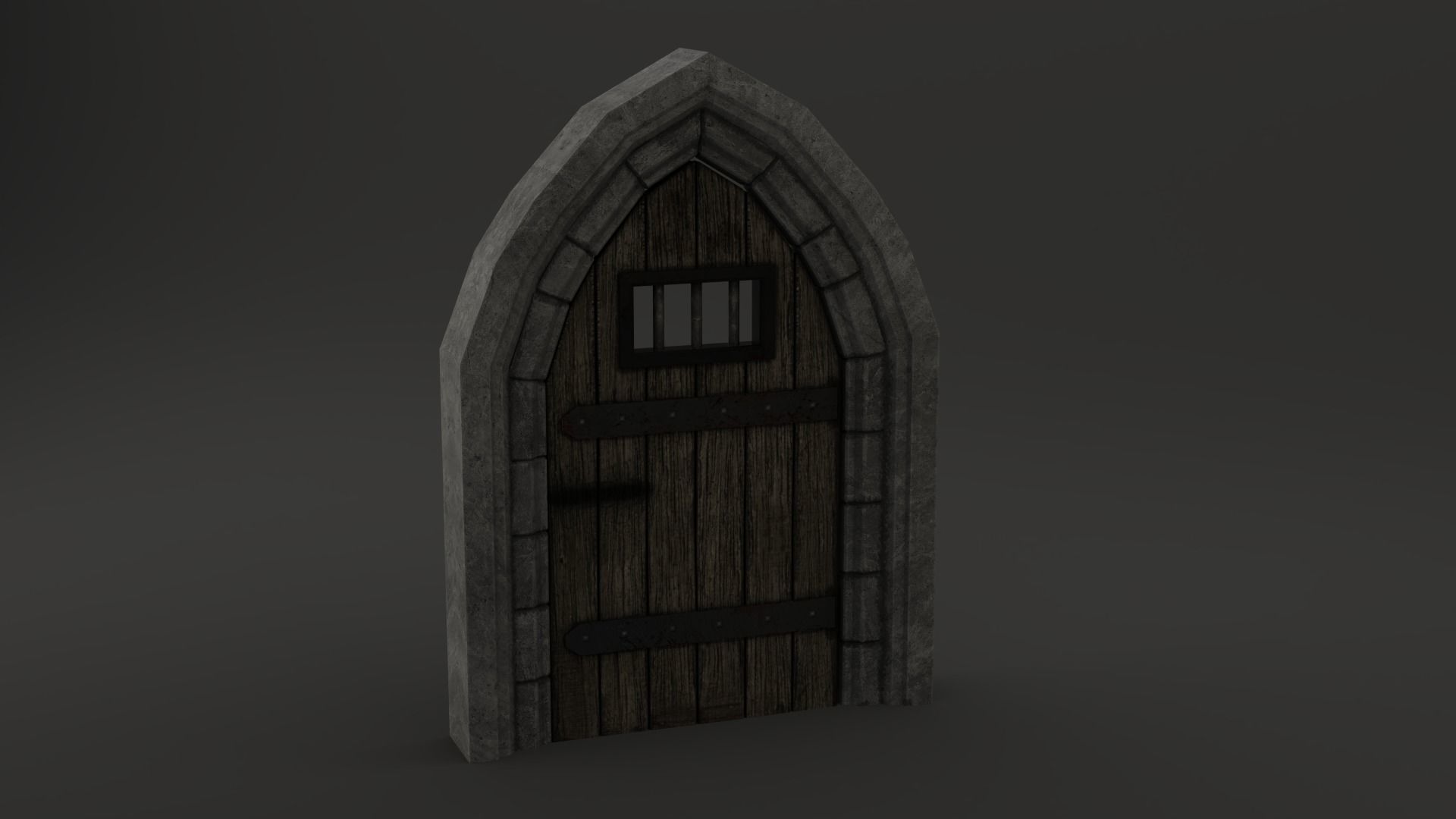 Medieval Door Stone Arch Cell Door 3D Model Low-poly 3D model_15