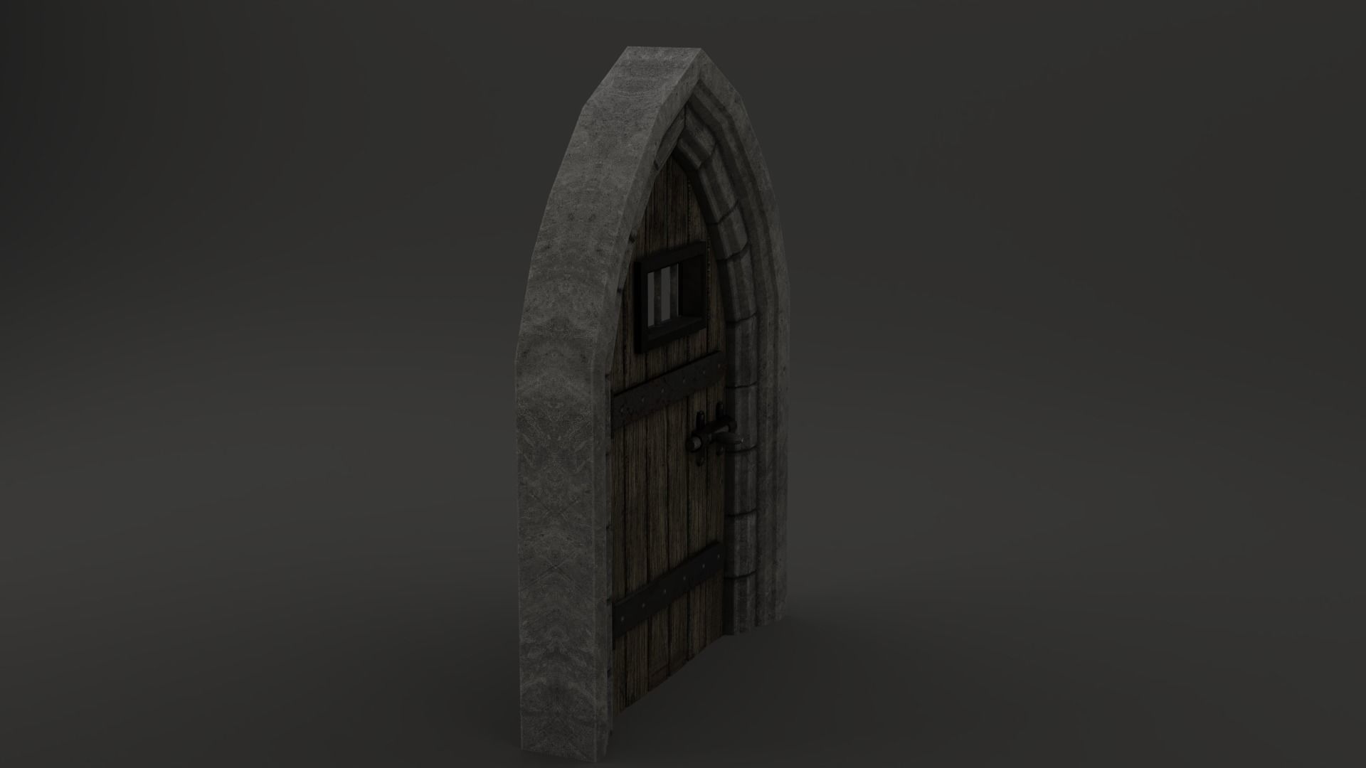 Medieval Door Stone Arch Cell Door 3D Model Low-poly 3D model_10
