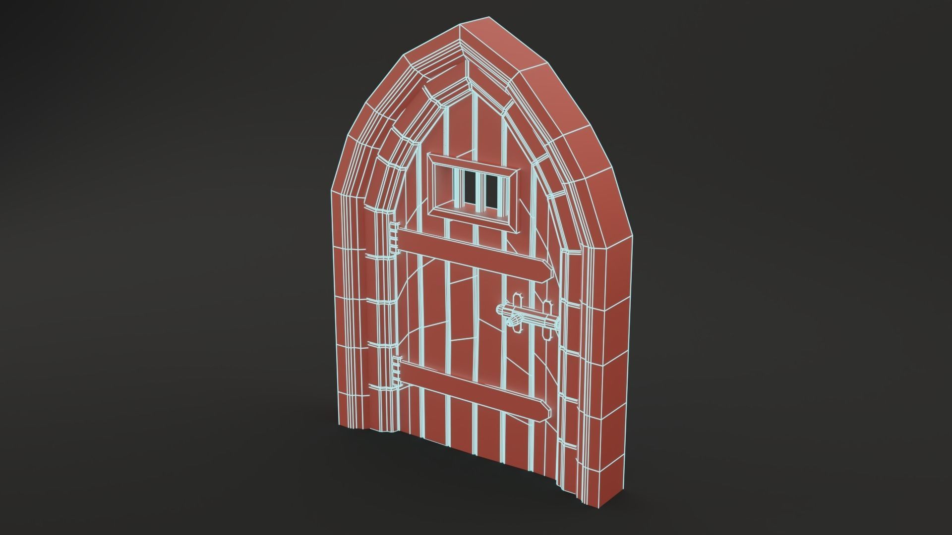 Medieval Door Stone Arch Cell Door 3D Model Low-poly 3D model_7