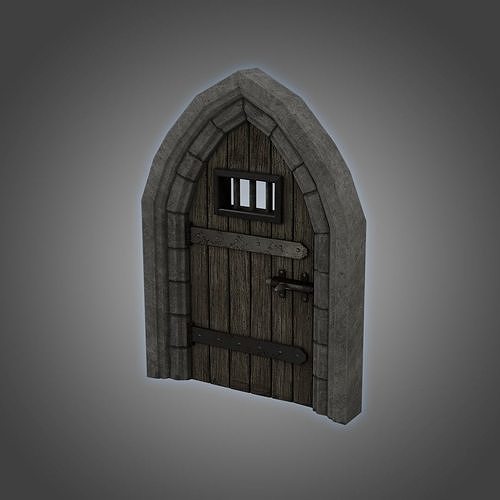 Medieval Door Stone Arch Cell Door 3D Model Low-poly 3D model