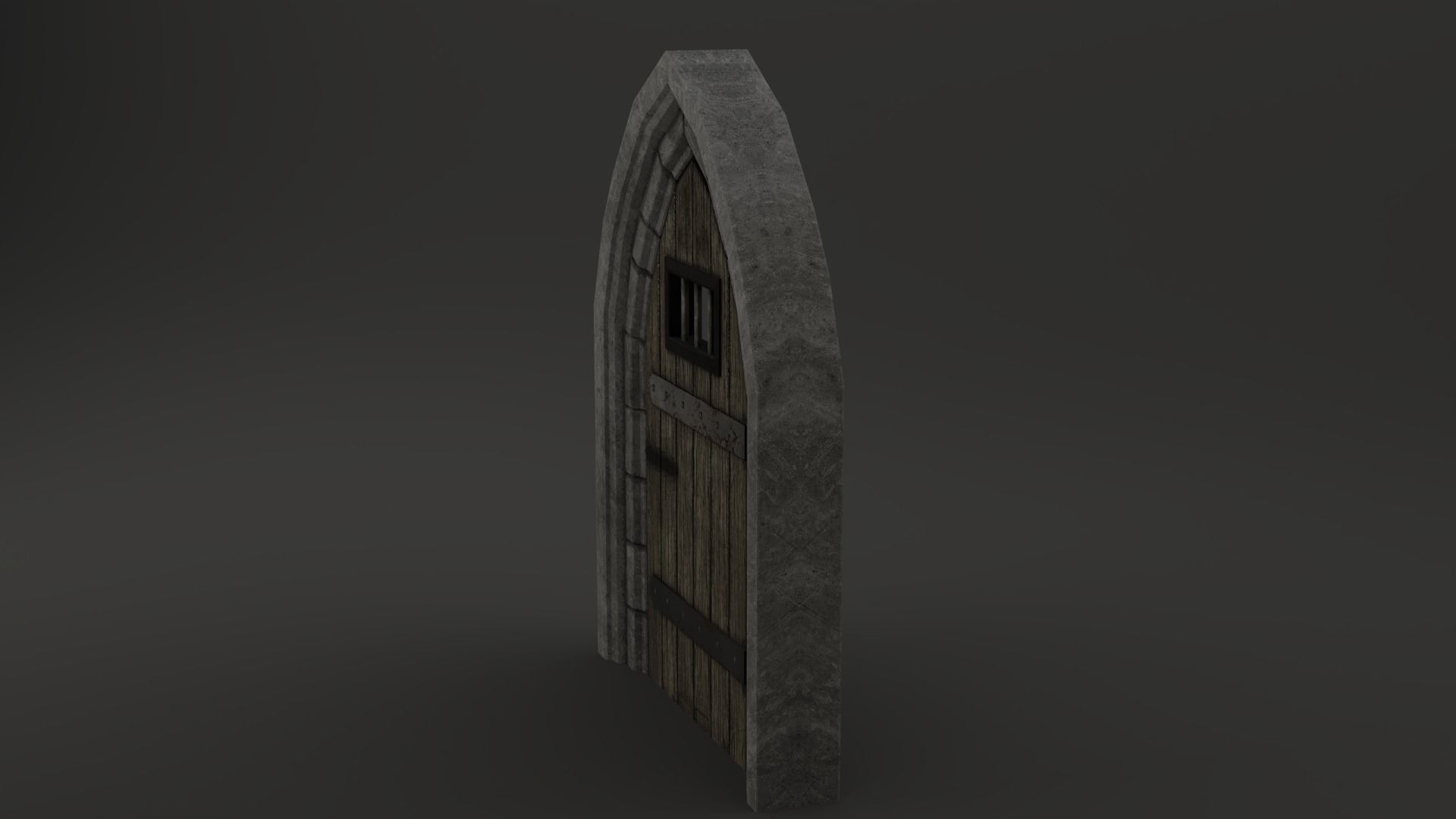 Medieval Door Stone Arch Cell Door 3D Model Low-poly 3D model_12