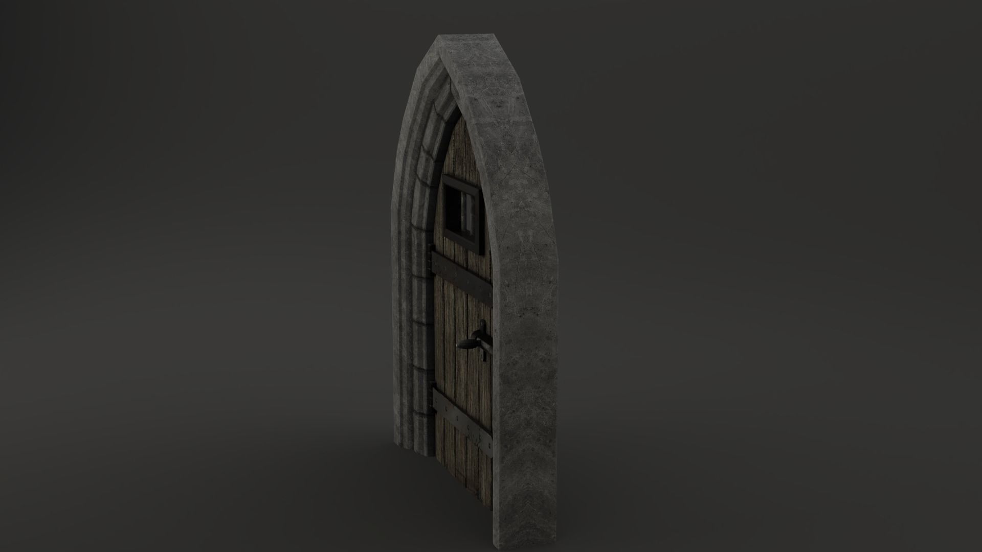 Medieval Door Stone Arch Cell Door 3D Model Low-poly 3D model_8