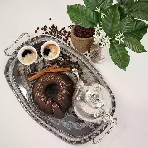 coffee with cake 3D model