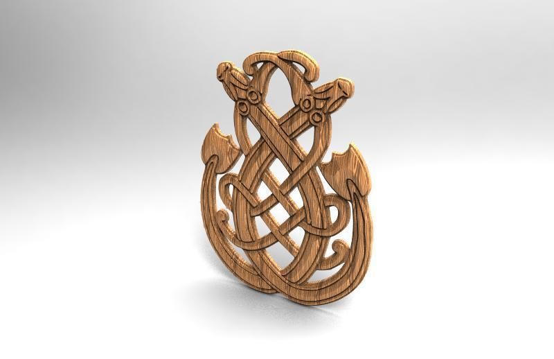 Celtic dragon CNC 2 3D print model_7