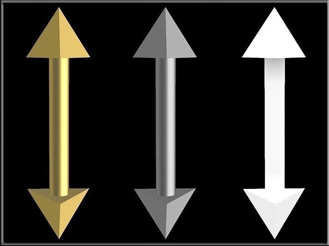 Arrow Pointing Both Ways Low-poly 3D model