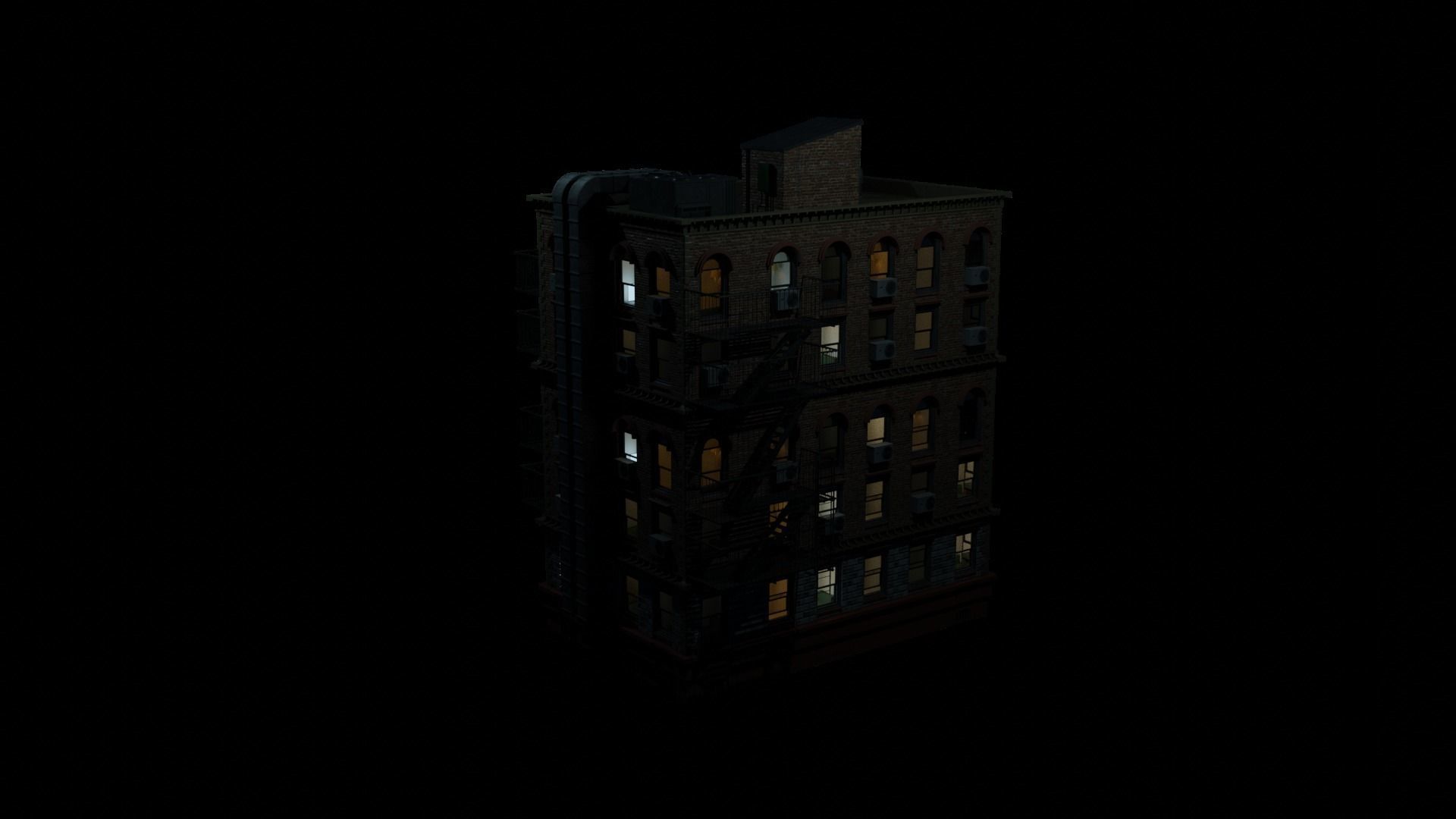 Brooklyn Inspired Building 3D model_7