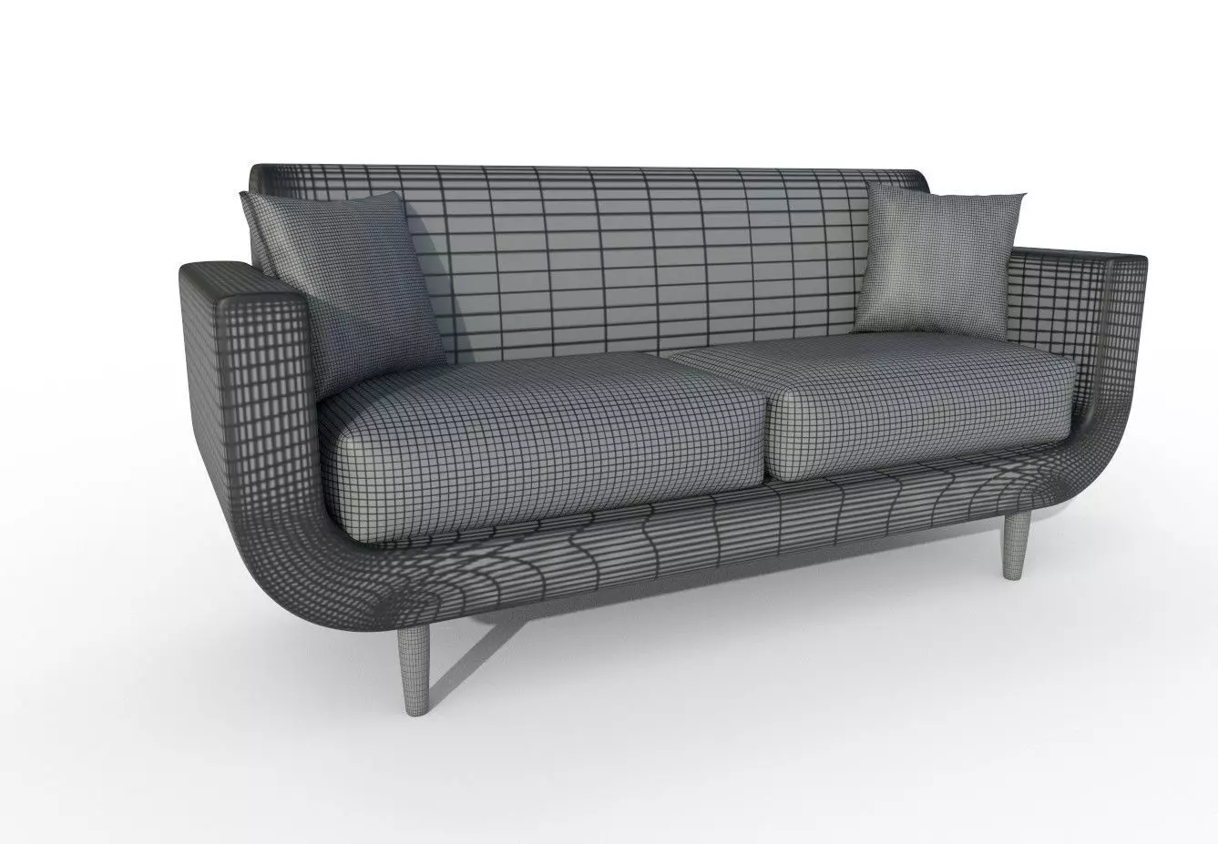 Free High Poly Modern Sofa - NO TEXTURE Free 3D model_0