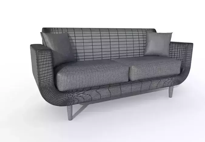 Free High Poly Modern Sofa - NO TEXTURE