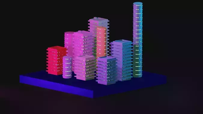 city in night diorama