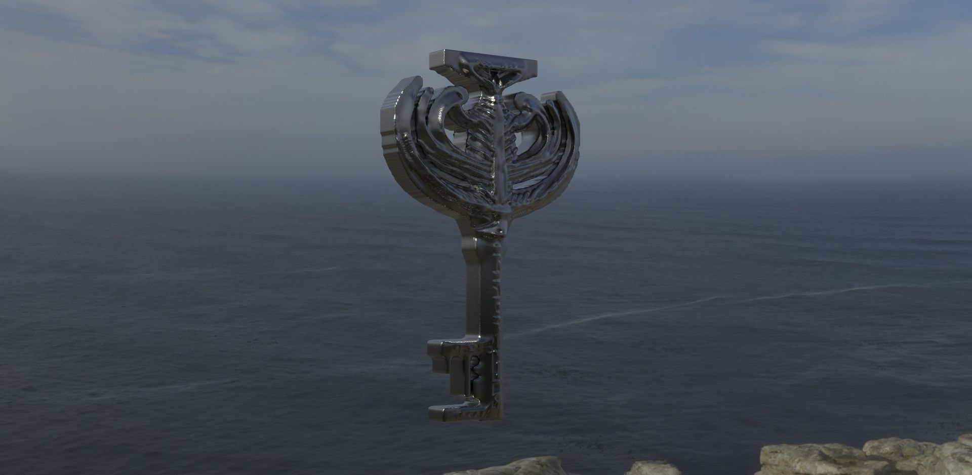 Ancient Key 3D model_1