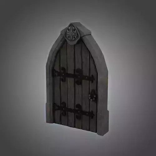 Medieval Door Stone Ornament Arched 3D Model