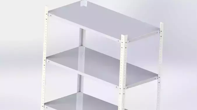 Prefabricated metal shelving pack 3D model