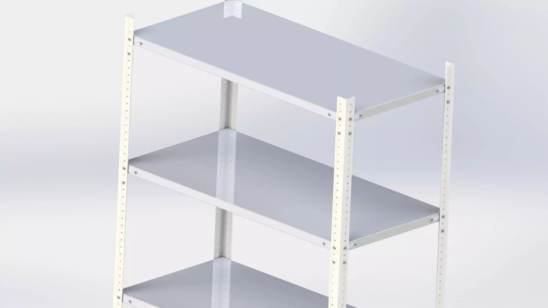 Prefabricated metal shelving pack 3D model_0