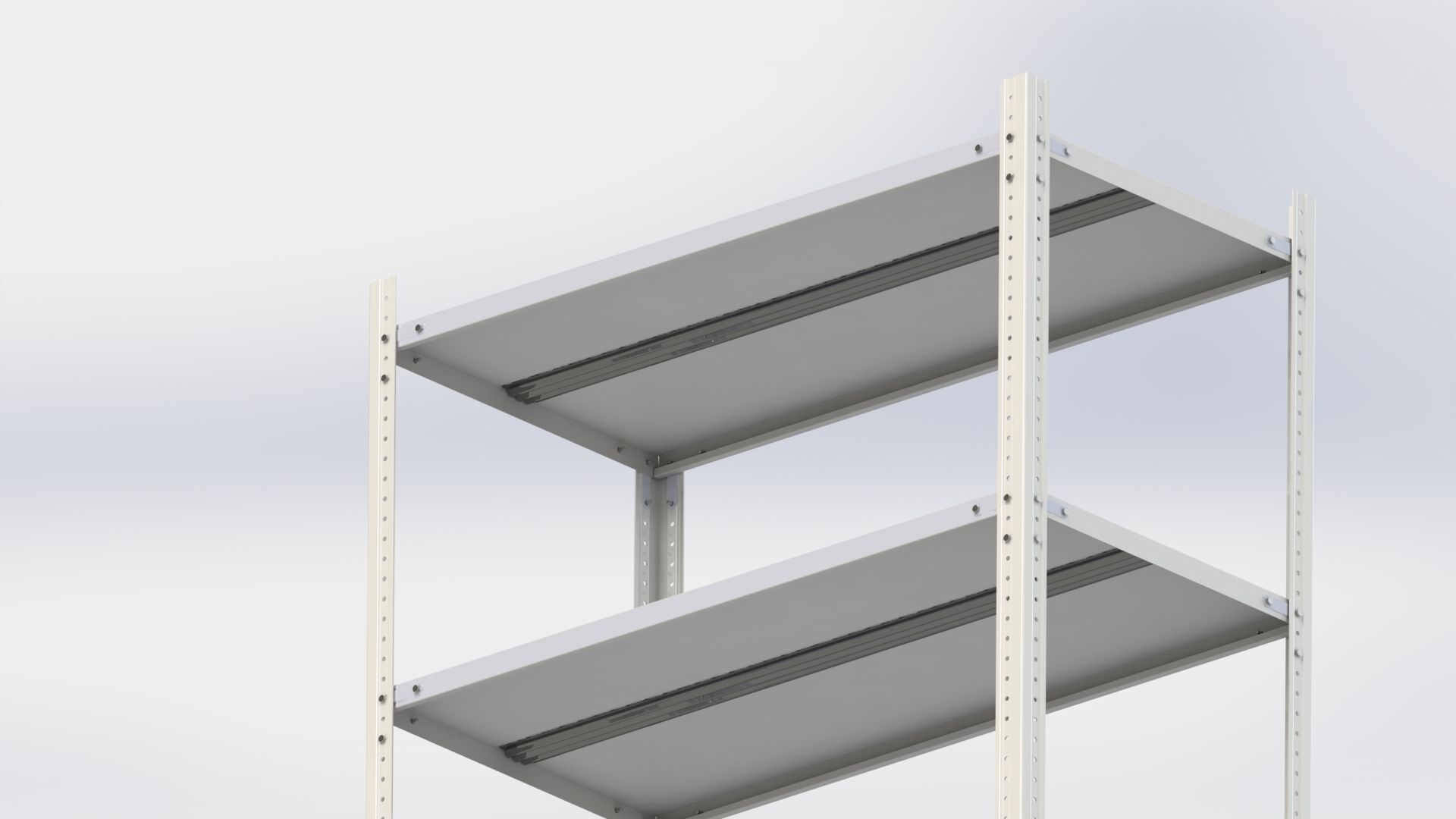 Prefabricated metal shelving pack 3D model_3