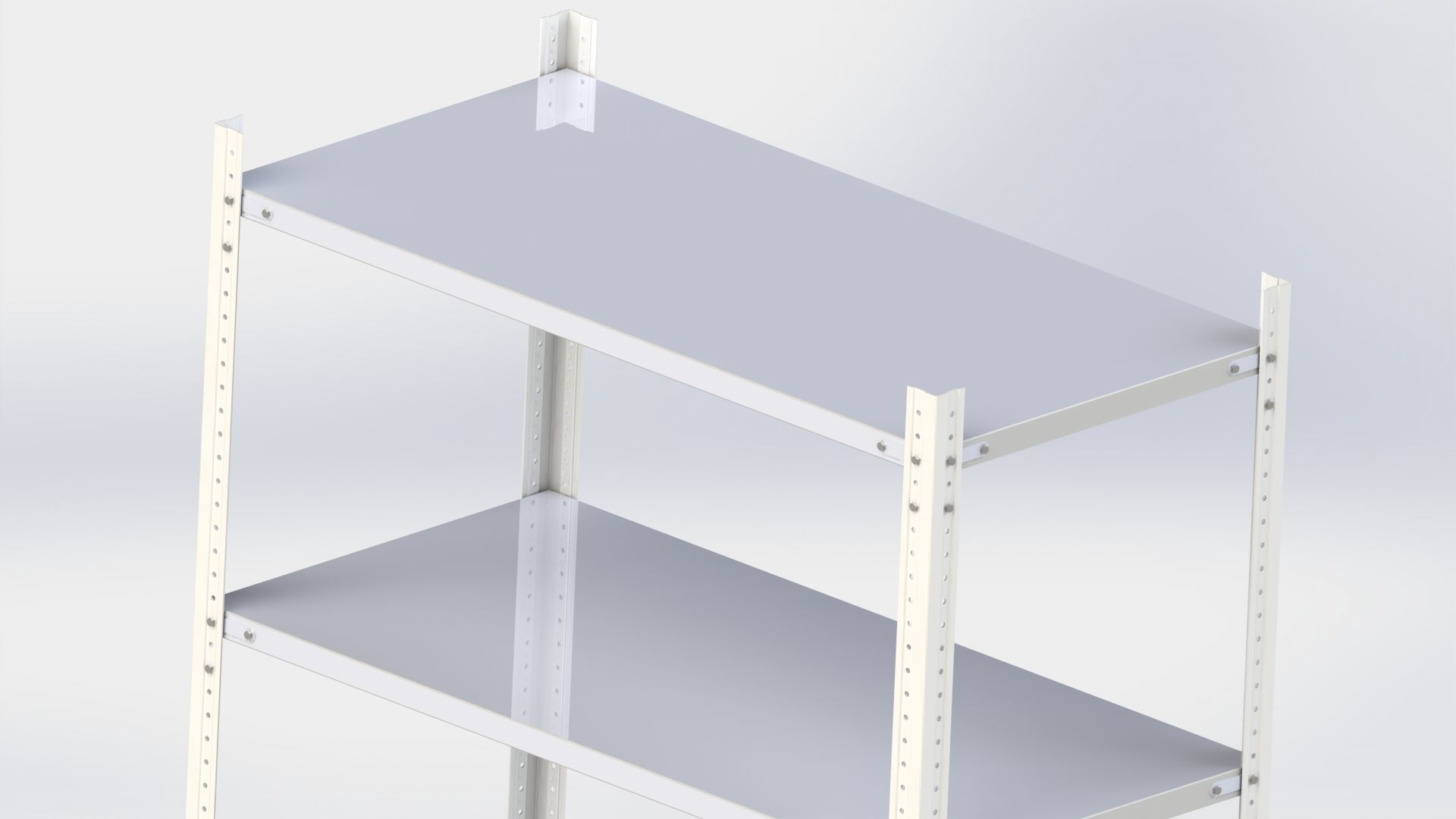 Prefabricated metal shelving pack 3D model_2