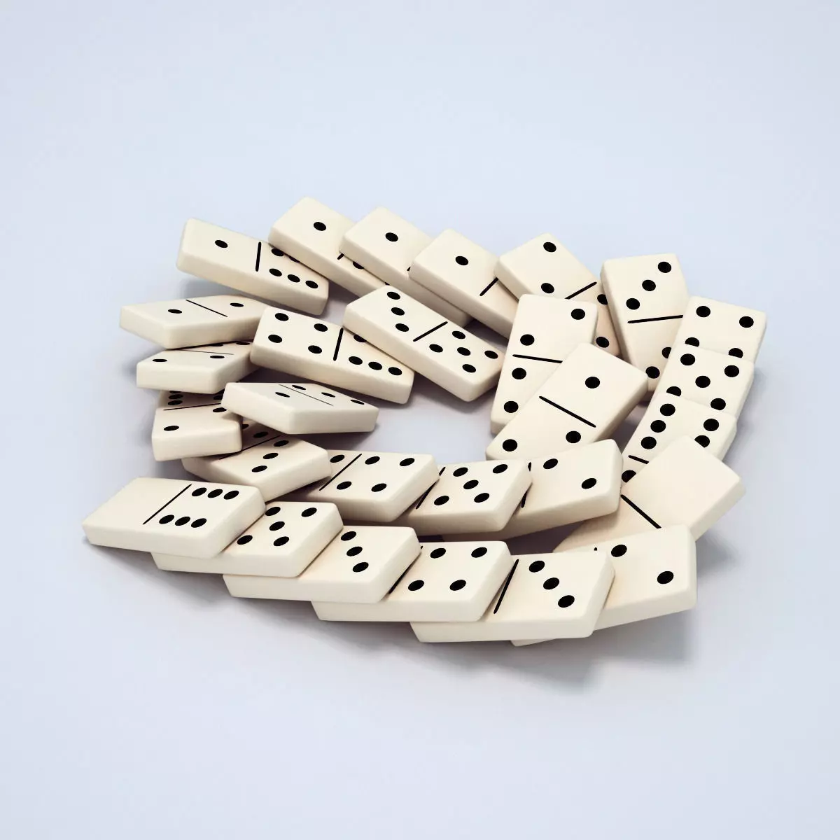 Domino dominoes arranged in circle 3D model