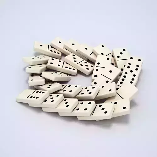 Domino dominoes arranged in circle 3D model