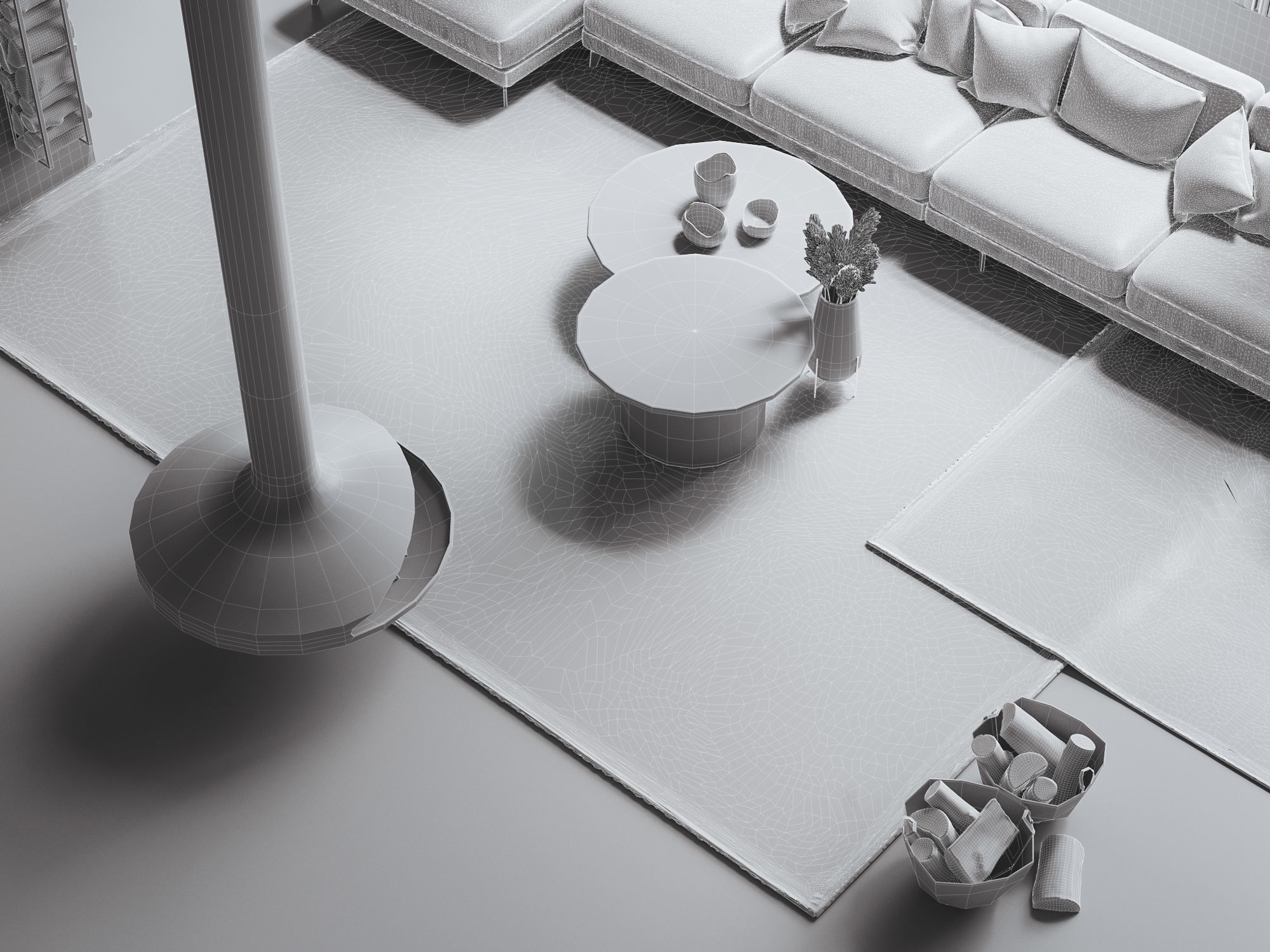 Boho Design Interior Scene for Cinema 4D and Corona Renderer 3D model_12