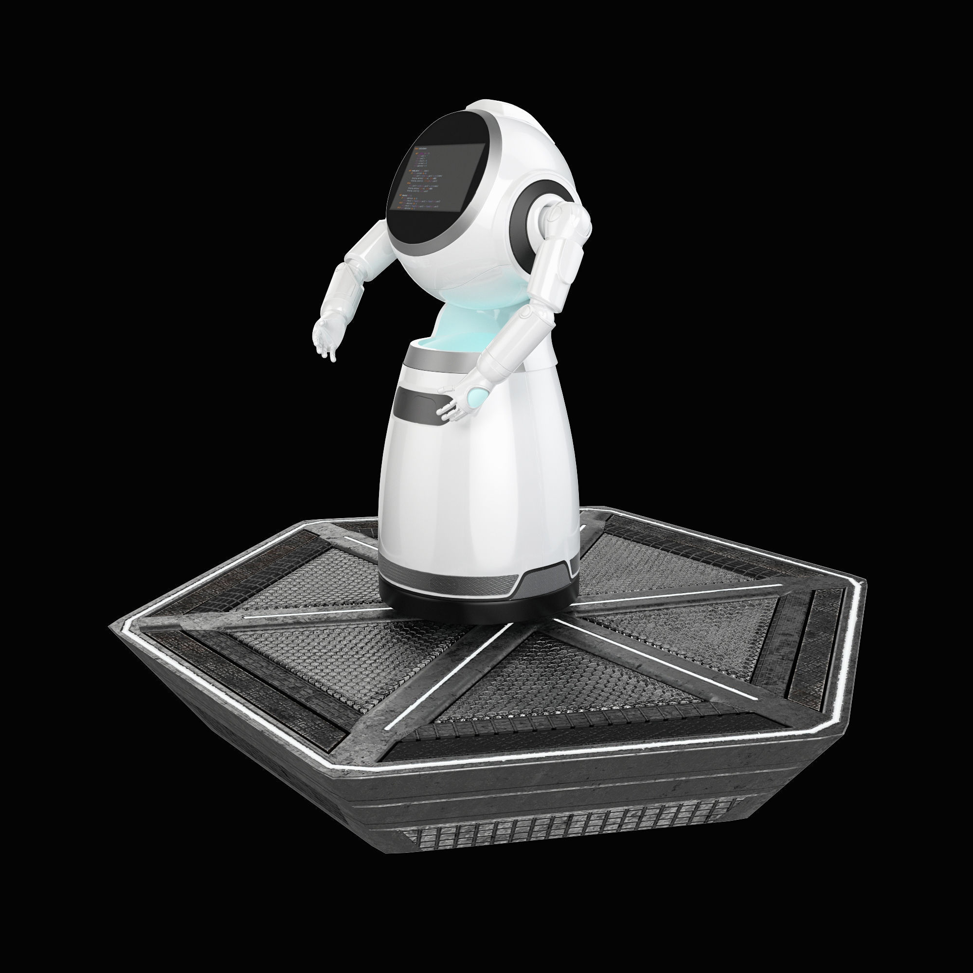 Robot octopus stand 3D model_4