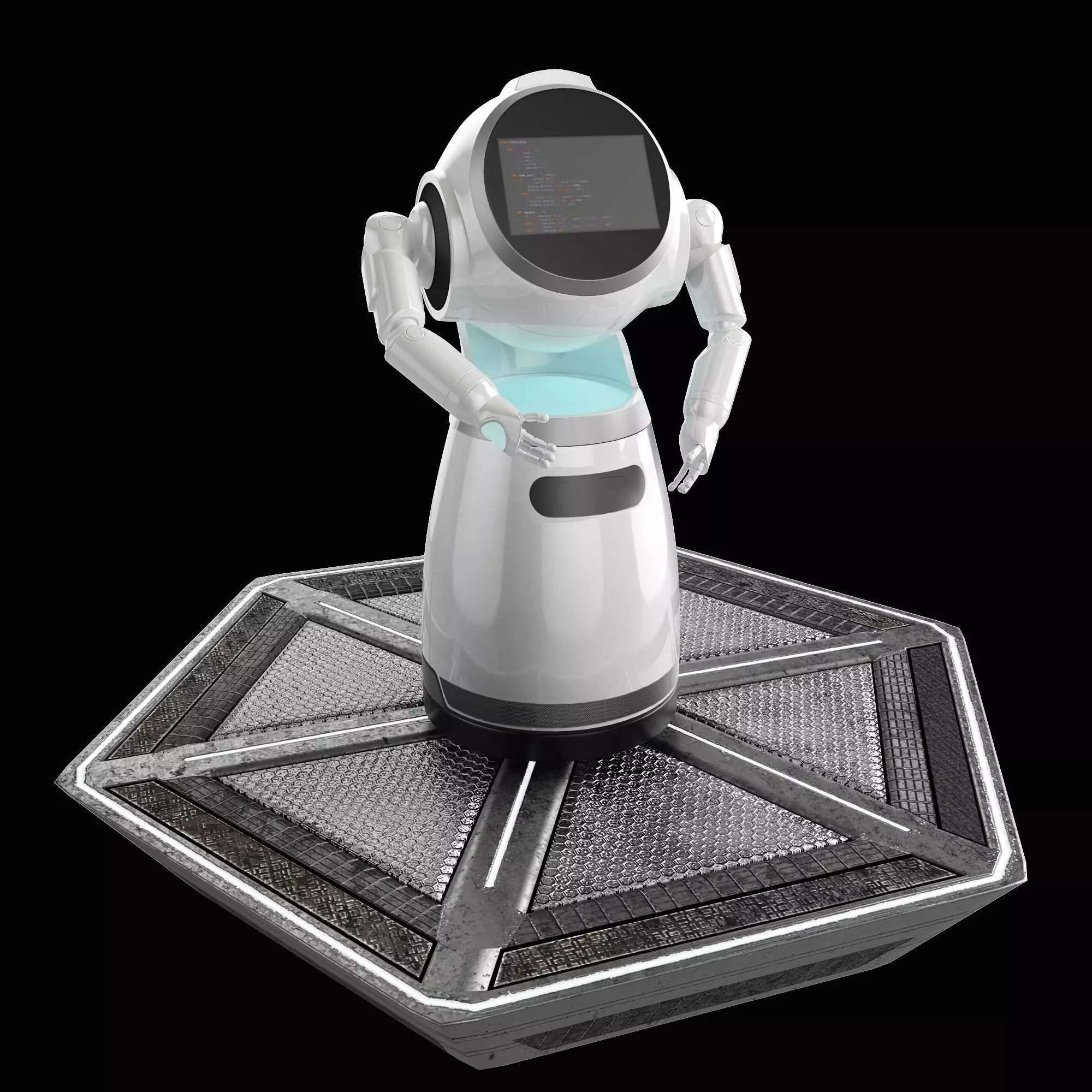 Robot octopus stand 3D model_0