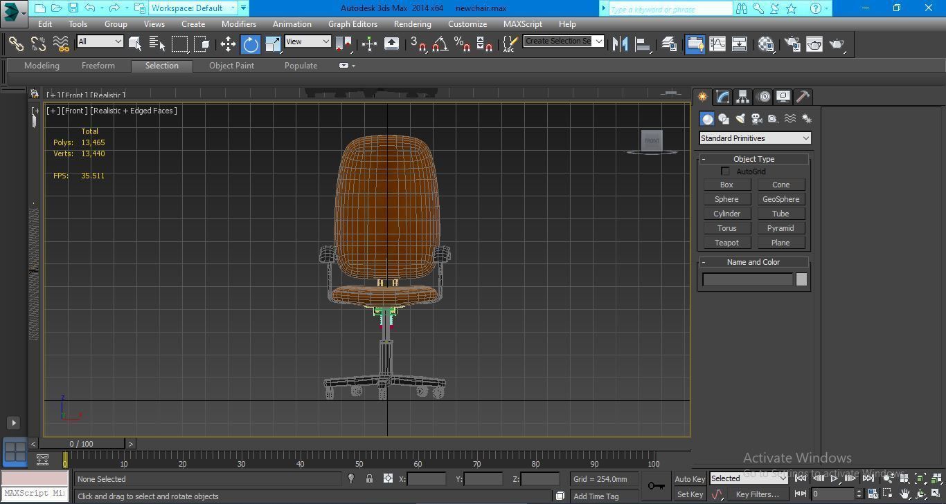 Chair model 2 office 3D model_8