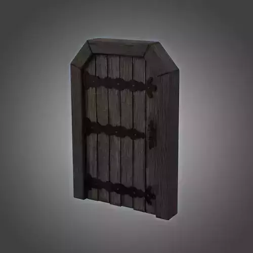 Medieval Door Wooden Decorative Handle 3D Model