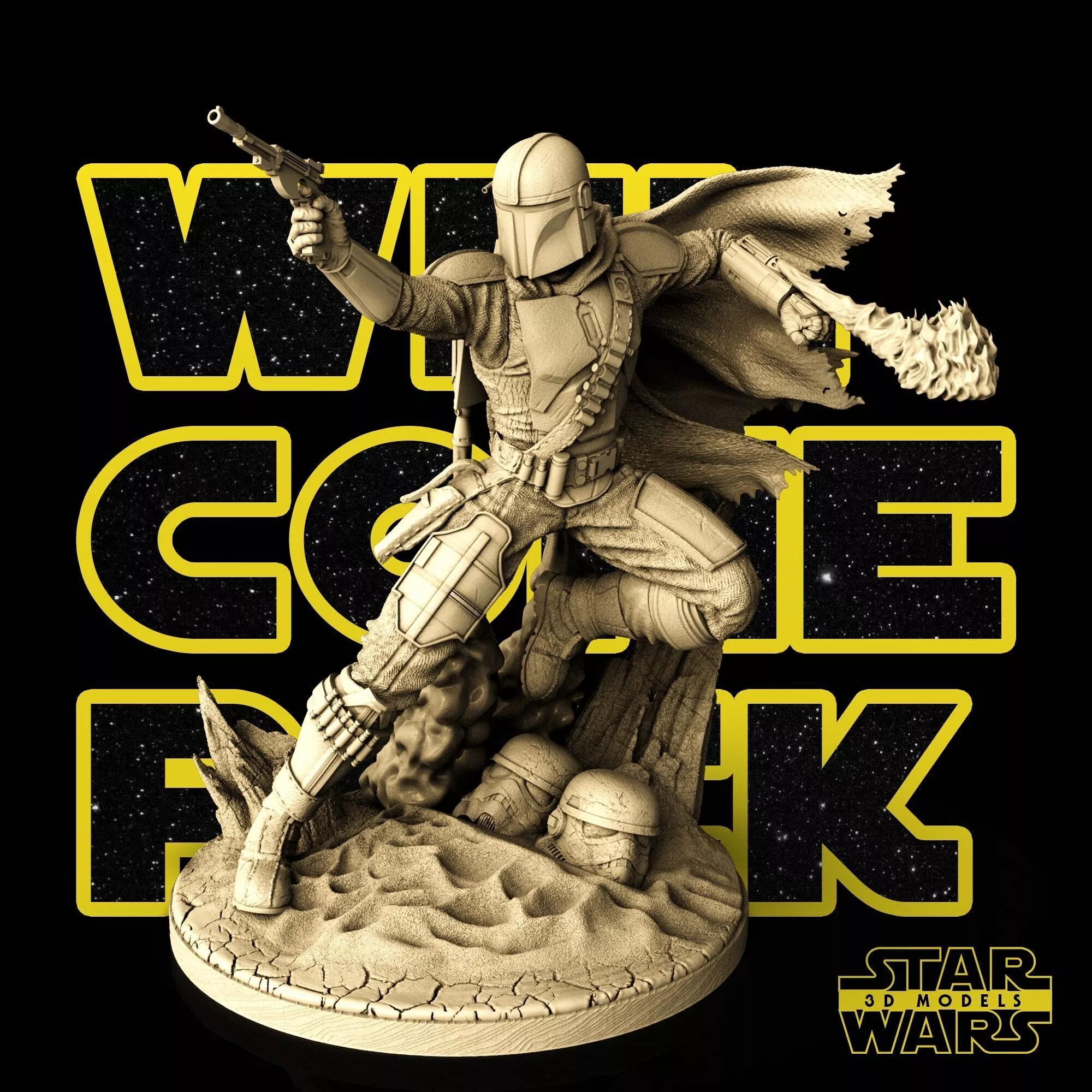Mandalorian Sculpture - Tested and Ready for 3D printing 3D print model