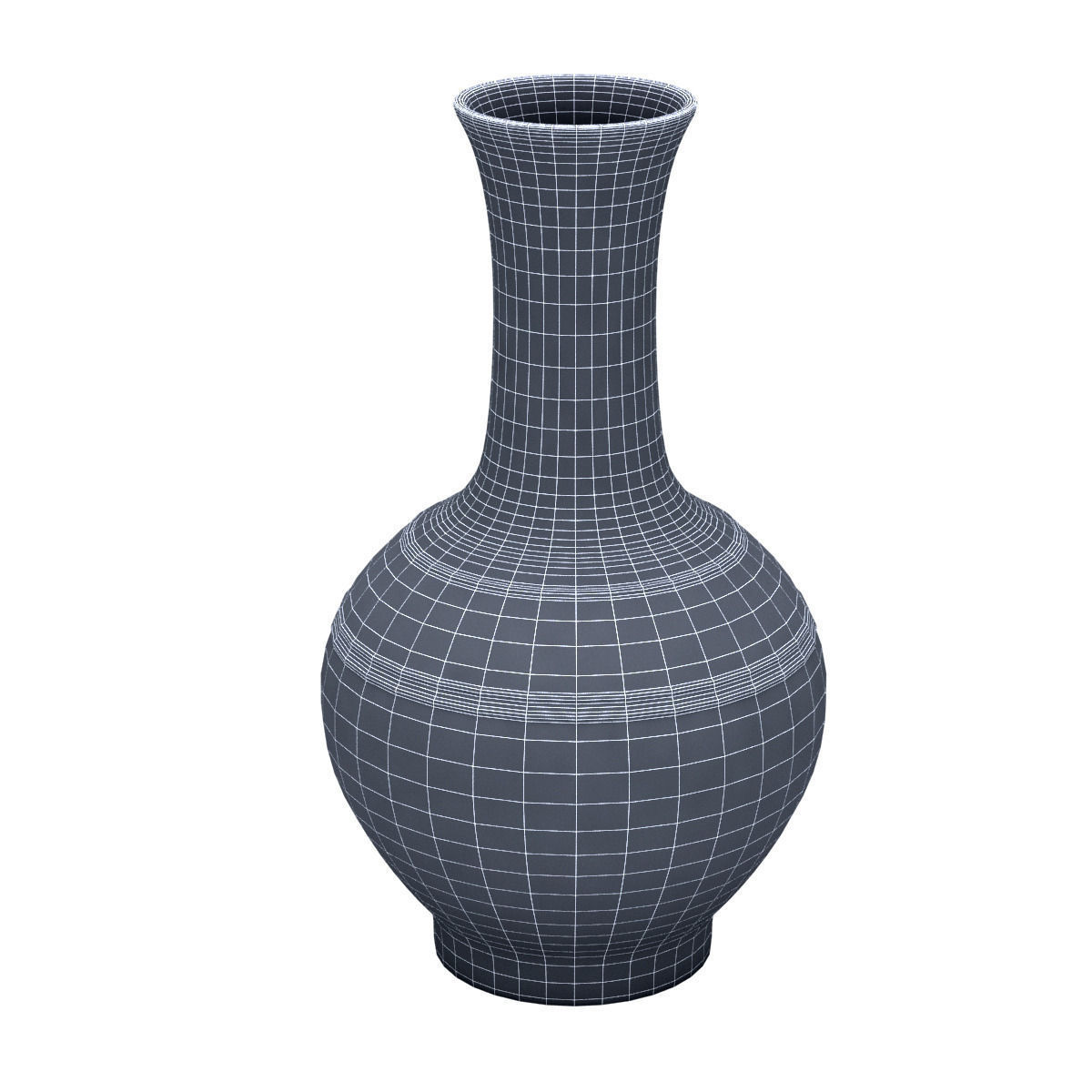 Chinese Indigo Vase 01 3D model_6