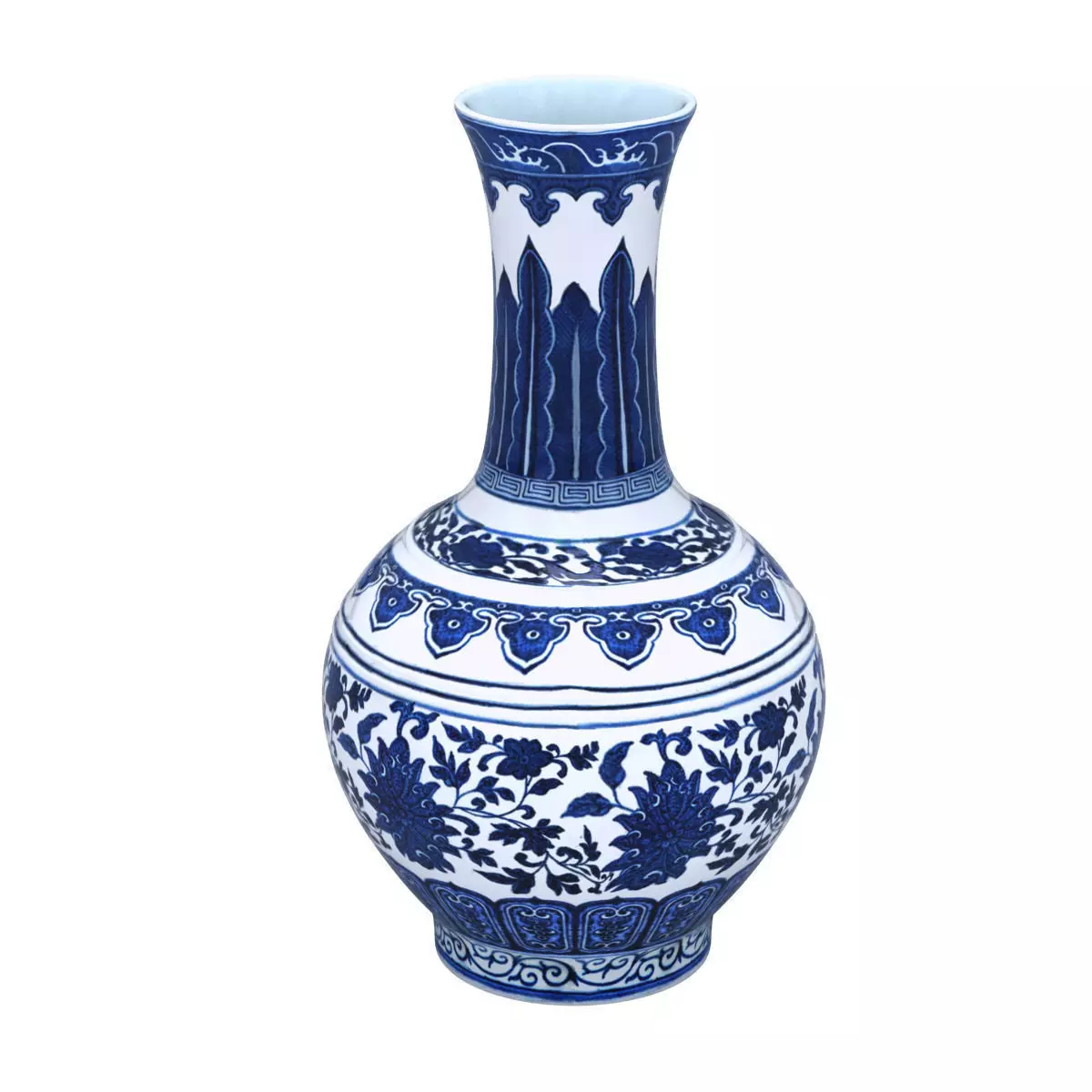 Chinese Indigo Vase 01 3D model_0