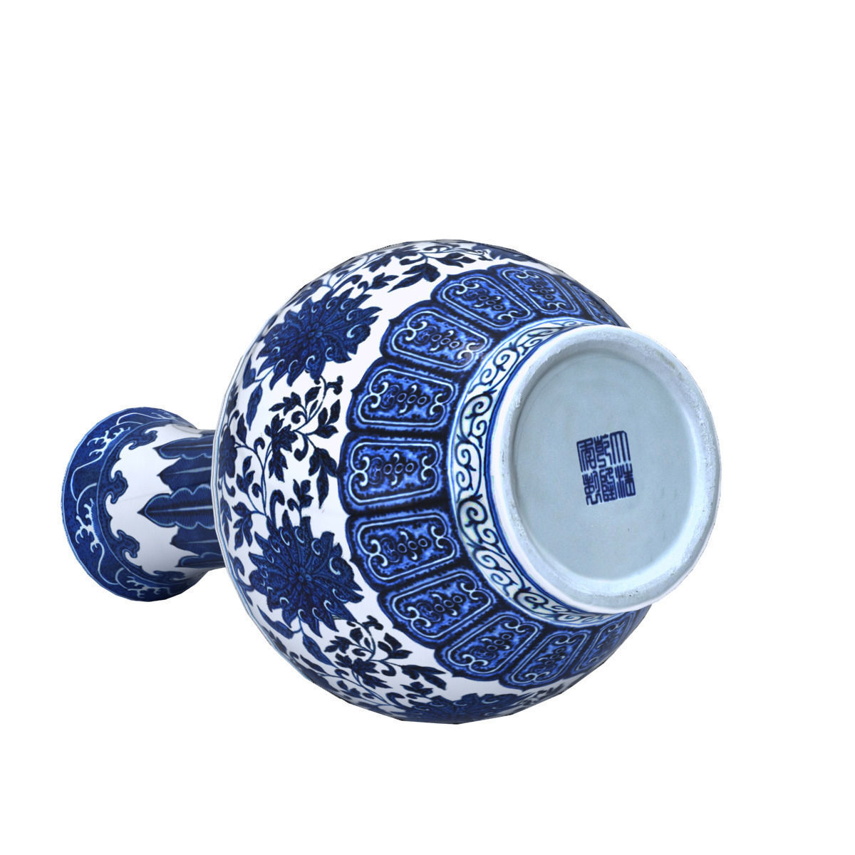 Chinese Indigo Vase 01 3D model_3